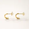 Double Gold Semi-Open Earrings
