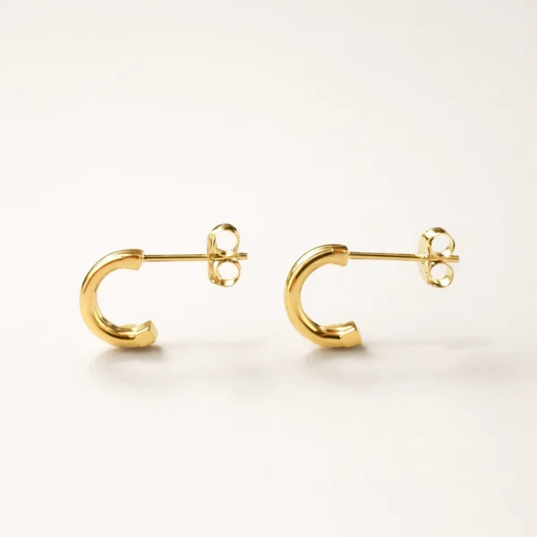 Double Gold Semi-Open Earrings
