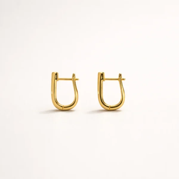Lock Gold Hoop Earrings