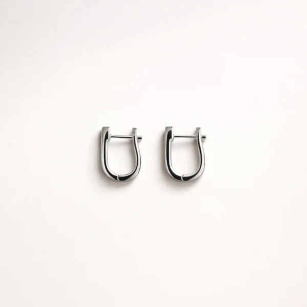 Lock Silver Hoop Earrings