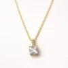 Square Gold Solitaire Necklace