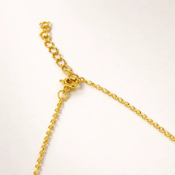 Square Gold Solitaire Necklace