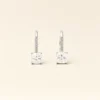Square Silver Cushion Pave Drop Earring