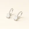 Square Silver Cushion Pave Drop Earring