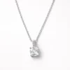 Square Silver Solitaire Necklace