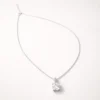 Square Silver Solitaire Necklace
