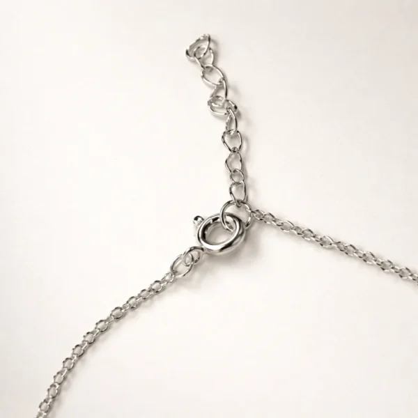 Square Silver Solitaire Necklace