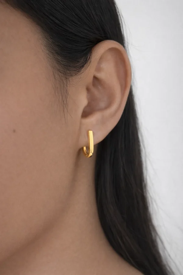 Lock Gold Hoop Earrings